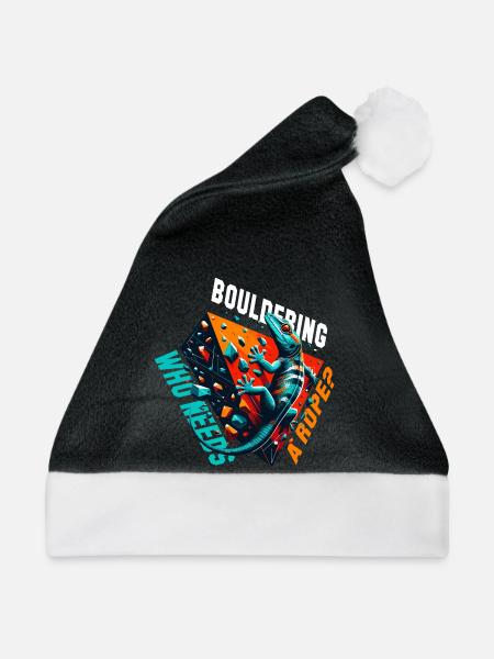 Bouldern Gecko Seil? Geschenk - Weihnachtsmütze - Schwarz/Weiß