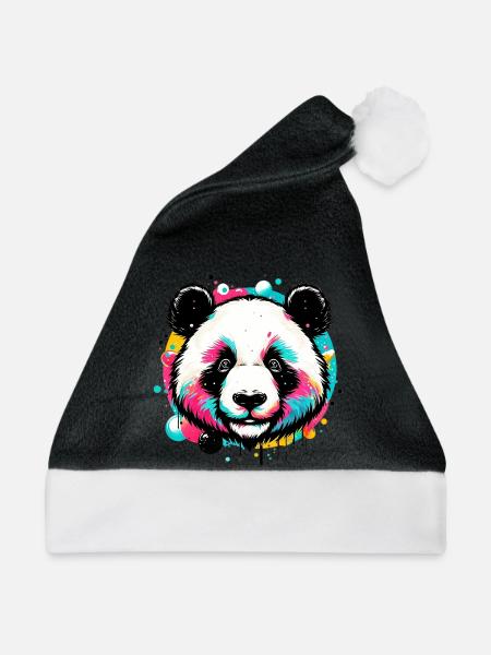 Panda - Weihnachtsmütze - Schwarz/Weiß