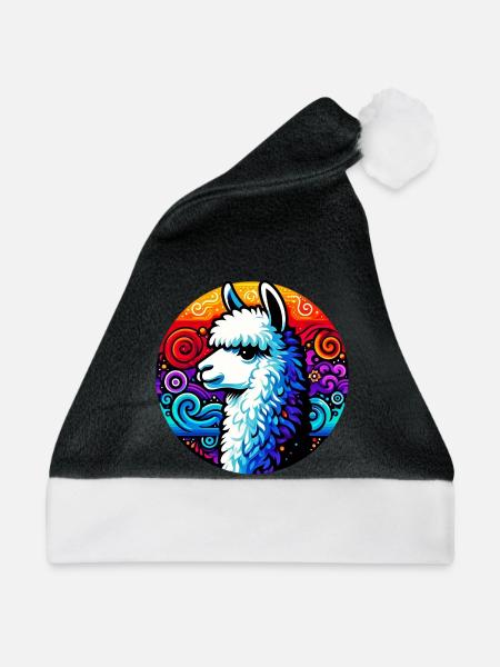 Alpaka - Weihnachtsmütze - Schwarz/Weiß