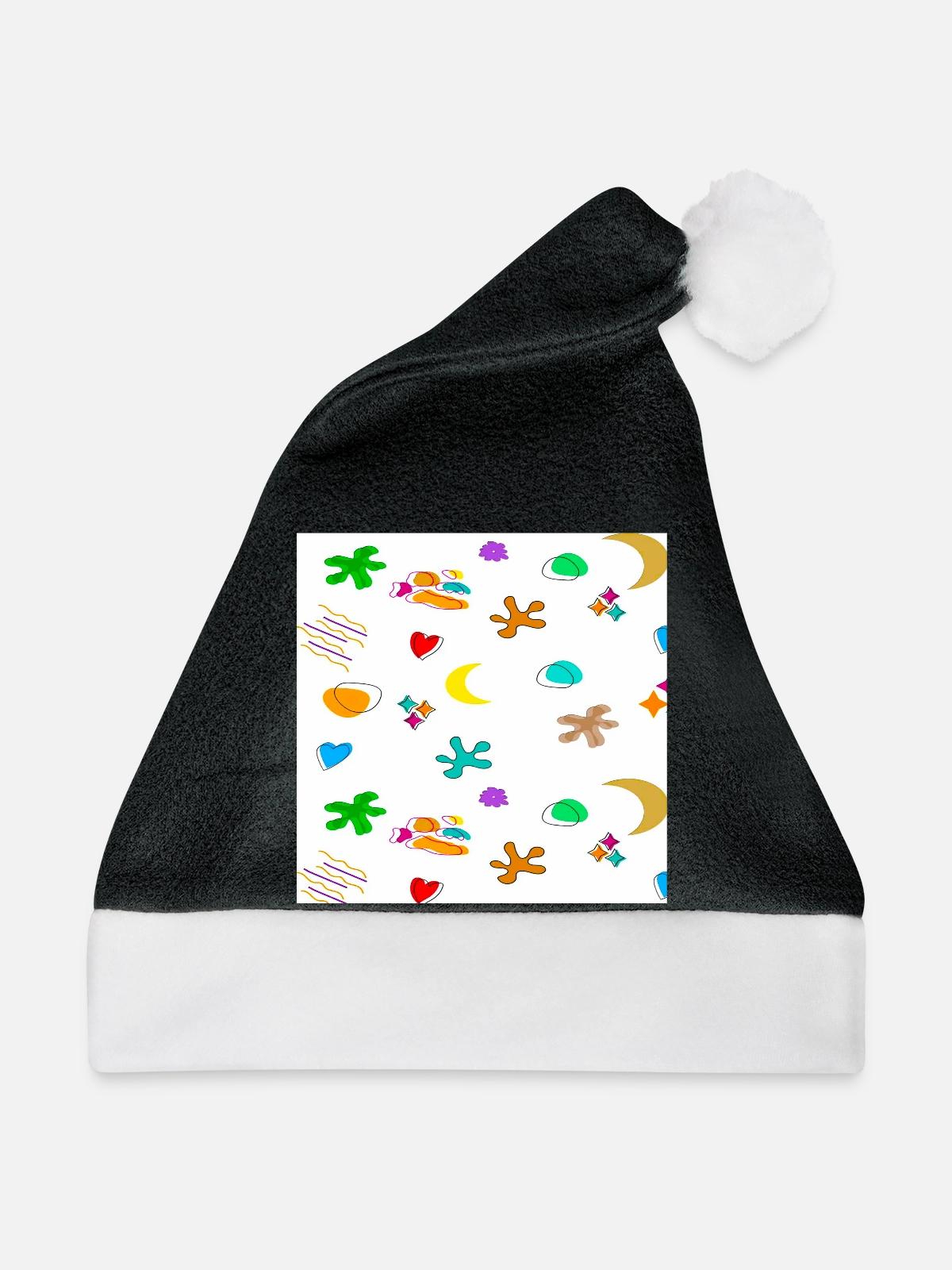 Muster1 - Weihnachtsmütze - Schwarz/Weiß - Vorne