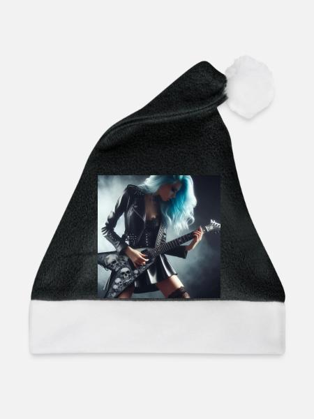 Metaller an der Gitarre - Weihnachtsmütze - Schwarz/Weiß