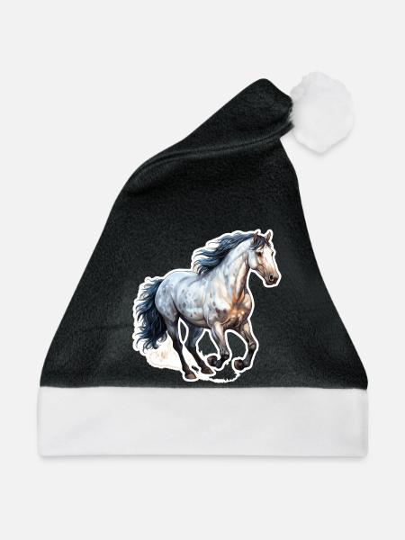 Wildpferd - Weihnachtsmütze - Schwarz/Weiß - Vorne