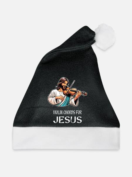 Violinen Akkorde für Jesus Christlicher Gott - Weihnachtsmütze - Schwarz/Weiß - Vorne