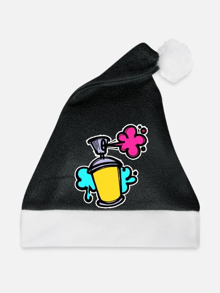 Graffiti Sreet Art Spraydose Sprayer Wildstyle - Weihnachtsmütze - Schwarz/Weiß