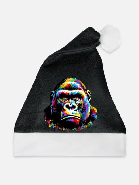 Gorilla - Weihnachtsmütze - Schwarz/Weiß