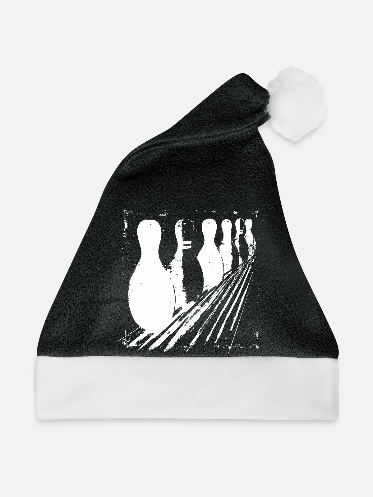 Bowling Pins - Weihnachtsmütze - Schwarz/Weiß - Vorne