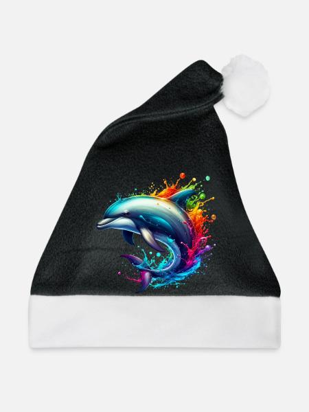 Delfin - Weihnachtsmütze - Schwarz/Weiß