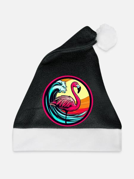 Flamingo - Weihnachtsmütze - Schwarz/Weiß