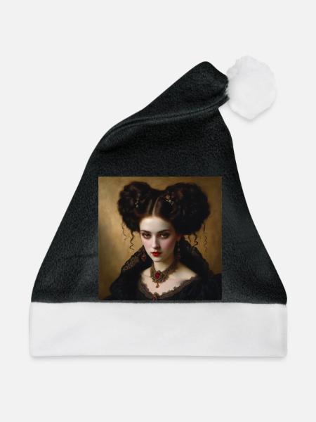 Weiblicher Vampir - Weihnachtsmütze - Schwarz/Weiß