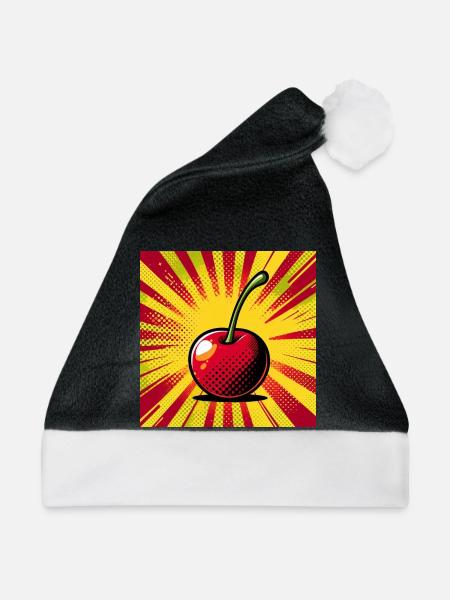 Kirsche 2 - Weihnachtsmütze - Schwarz/Weiß