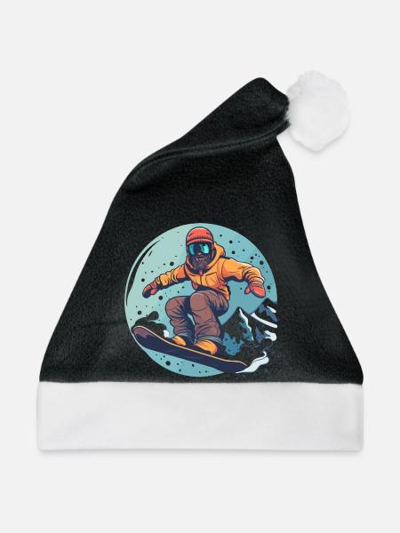 Snowboarding Grafik - Weihnachtsmütze - Schwarz/Weiß