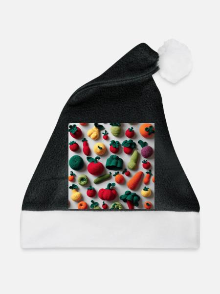 Gemüse - Weihnachtsmütze - Schwarz/Weiß