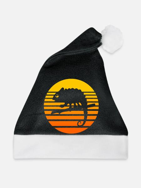 Chamaeleon tier - Weihnachtsmütze - Schwarz/Weiß