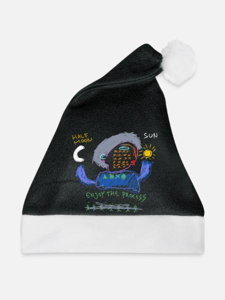 Enjoy the process - Weihnachtsmütze - Schwarz/Weiß