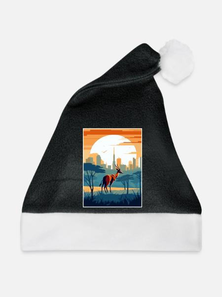 Nairobi Kenia Reise Poster Souvenir Malerei WPA - Weihnachtsmütze - Schwarz/Weiß - Vorne