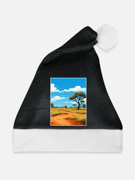 Krüger Nationalpark Südafrika Reiseposter - Weihnachtsmütze - Schwarz/Weiß - Vorne