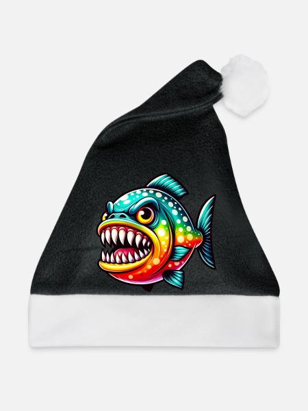 Piranha - Weihnachtsmütze - Schwarz/Weiß