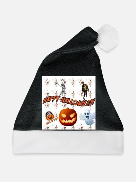 Frohes Halloween Version 3 - Weihnachtsmütze - Schwarz/Weiß