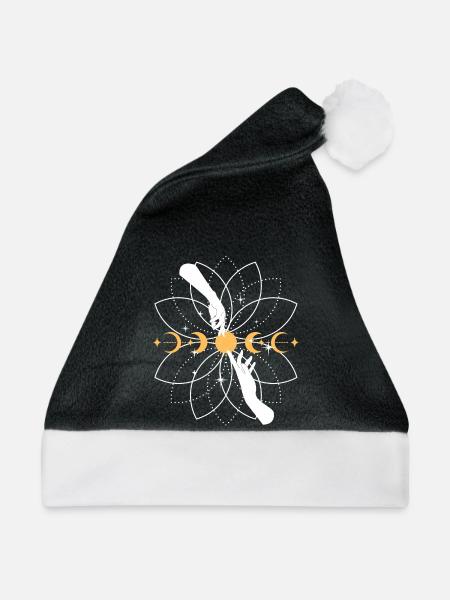 Himmlische Koi-Mandala - Weihnachtsmütze - Schwarz/Weiß