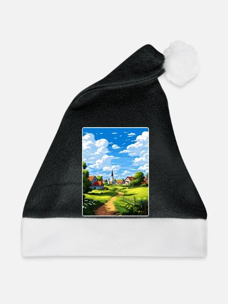 Lausitz Deutschland Reiseposter Souvenir Farbe WPA - Weihnachtsmütze - Schwarz/Weiß - Vorne