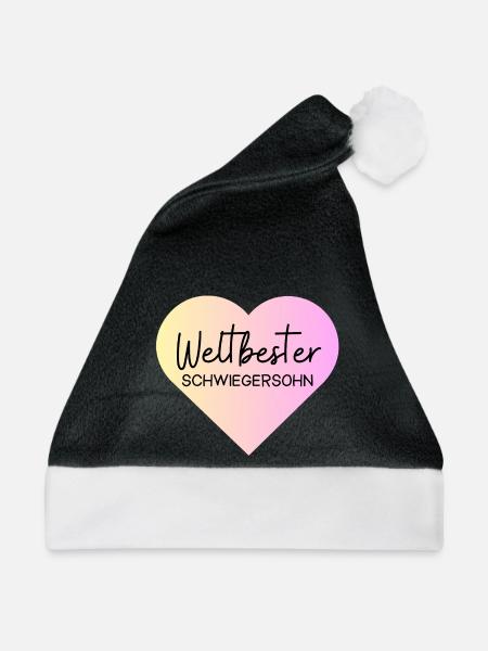 Weltbester Schwiegersohn! Personalisierbar - Weihnachtsmütze - Schwarz/Weiß
