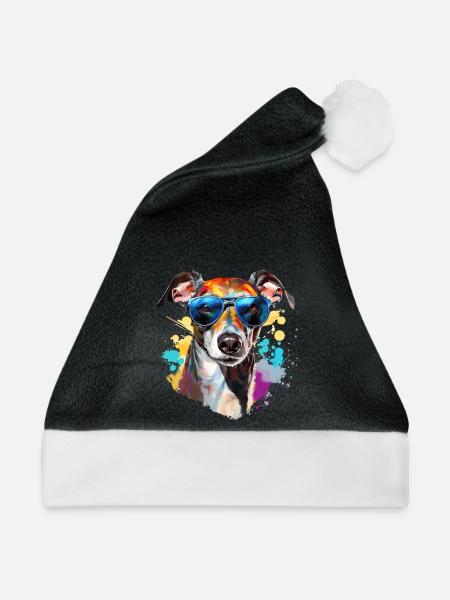 Windspiel mit Sonnenbrille - Weihnachtsmütze - Schwarz/Weiß