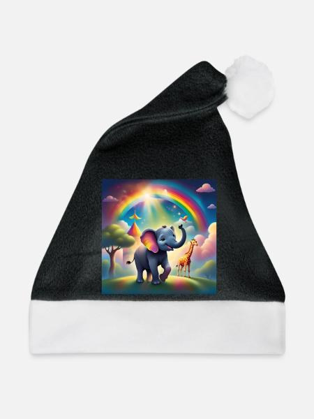 Kinderzimmer, Baby Säugling - Weihnachtsmütze - Schwarz/Weiß