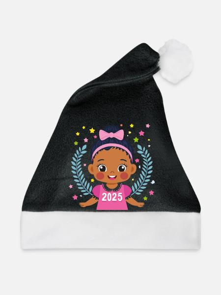 Kinder 2025 - Weihnachtsmütze - Schwarz/Weiß