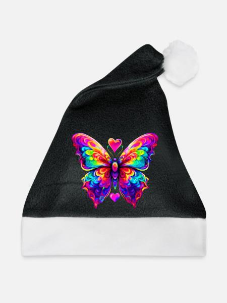Bunter psychedelischer Schmetterling - Weihnachtsmütze - Schwarz/Weiß