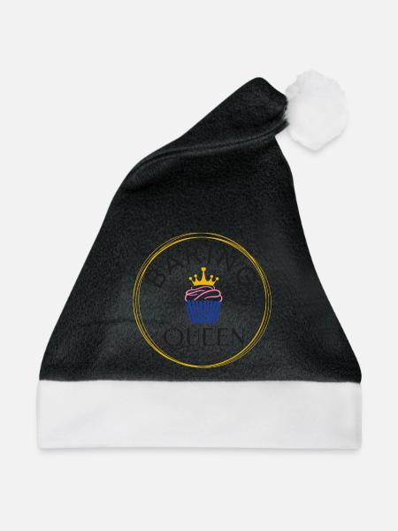 Baking Queen personalisierbar - Weihnachtsmütze - Schwarz/Weiß