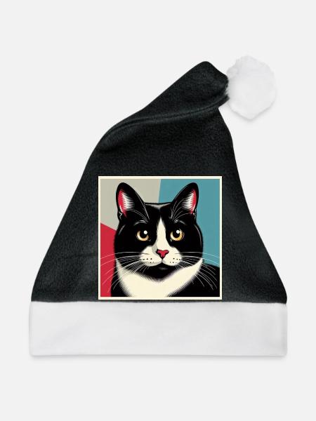 Kat 1 4 - Weihnachtsmütze - Schwarz/Weiß