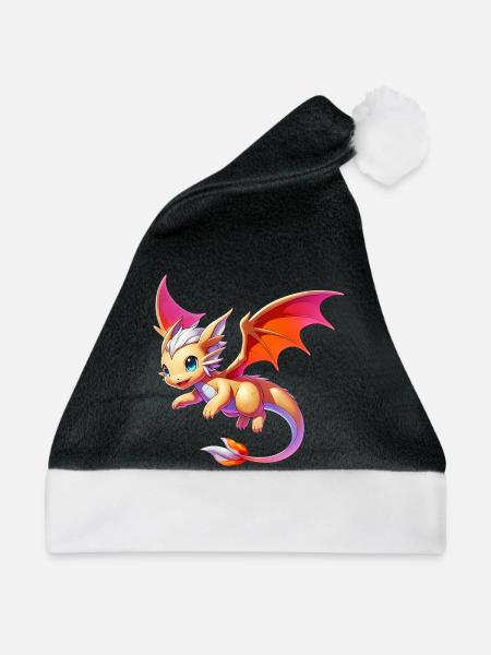 Drache - Weihnachtsmütze - Schwarz/Weiß