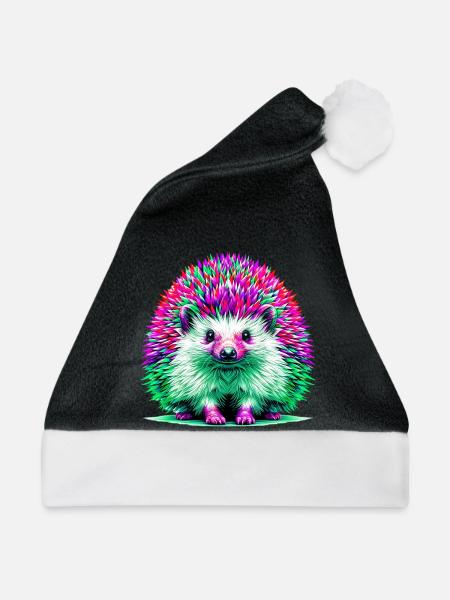 Igel - Weihnachtsmütze - Schwarz/Weiß