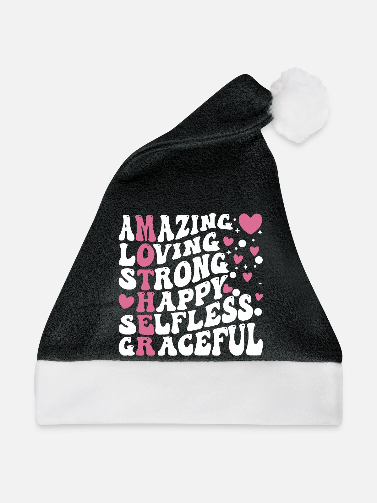 Die beste Mutter aller Zeiten - Weihnachtsmütze - Schwarz/Weiß - Vorne