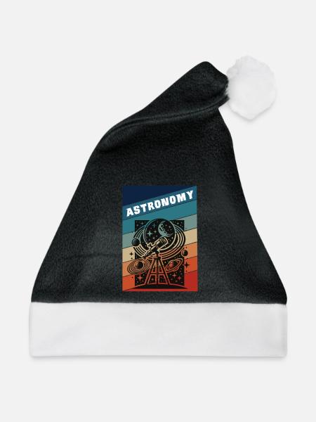 Astronomie Retro Style - Weihnachtsmütze - Schwarz/Weiß