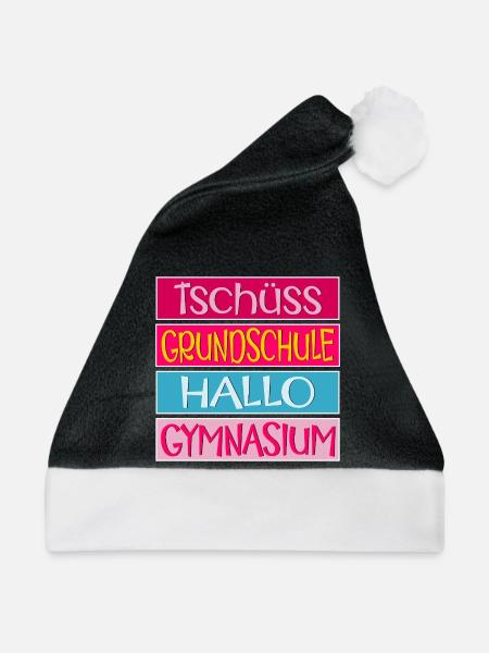 TSCHÜSS GRUNDSCHULE HALLO GYMNASIUM SCHULWECHSEL - Weihnachtsmütze - Schwarz/Weiß - Vorne
