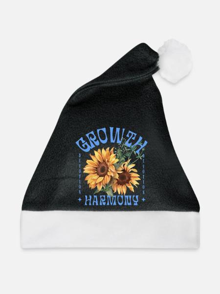Growth Harmony Sunflower Art - Weihnachtsmütze - Schwarz/Weiß