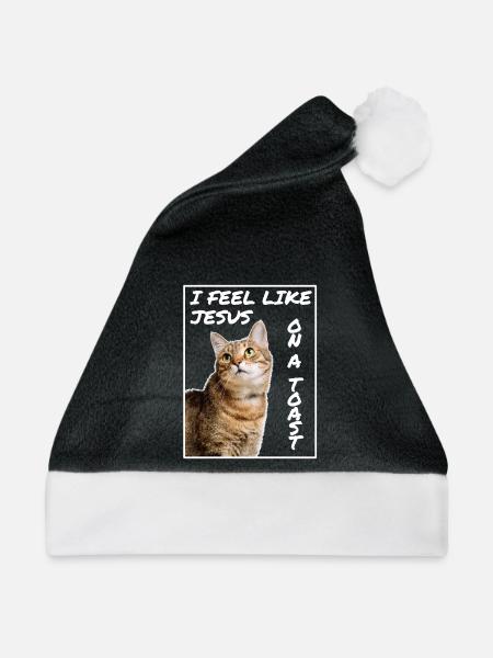 Jesus Katze - Weihnachtsmütze - Schwarz/Weiß