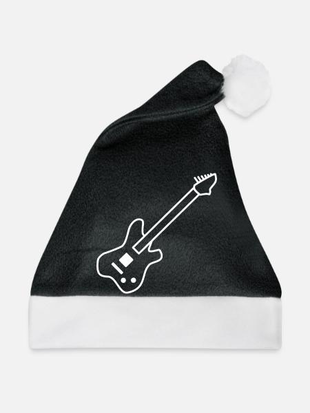 E-Gitarre Gitrarre Musik Rock - Weihnachtsmütze - Schwarz/Weiß