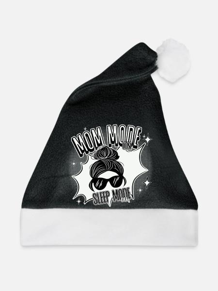 Mom Mode On – Sleep Mode Off - Weihnachtsmütze - Schwarz/Weiß