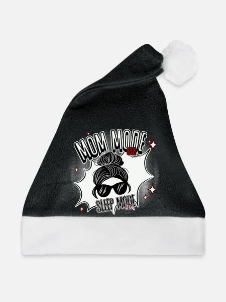 Mom Mode On – Sleep Mode Off - Weihnachtsmütze - Schwarz/Weiß