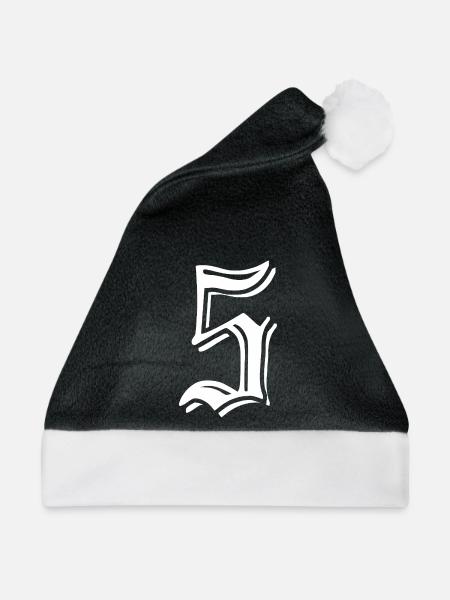 Fünf - Weihnachtsmütze - Schwarz/Weiß - Vorne