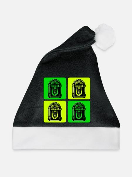 Retro Jukebox Style - Weihnachtsmütze - Schwarz/Weiß