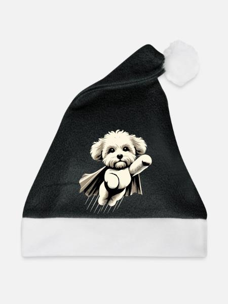Super Hund Maltipoo Moodle Multipoo Geschenk - Weihnachtsmütze - Schwarz/Weiß