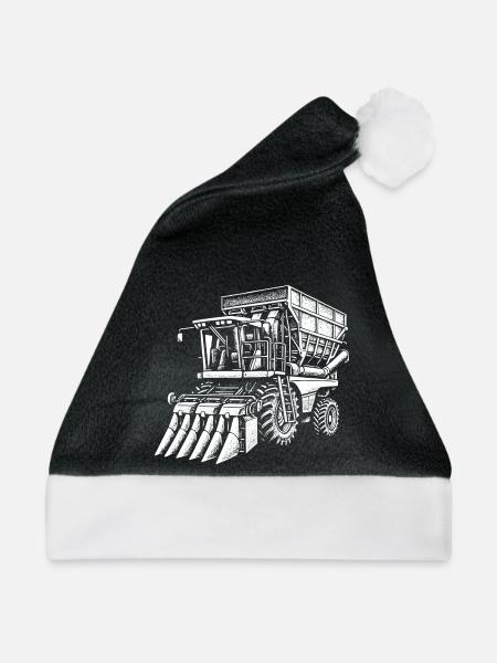 Erntemaschine Baumwolle - Weihnachtsmütze - Schwarz/Weiß
