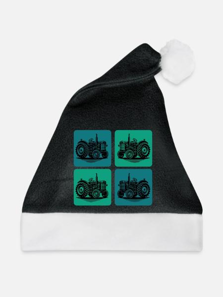 Traktor Design - Weihnachtsmütze - Schwarz/Weiß