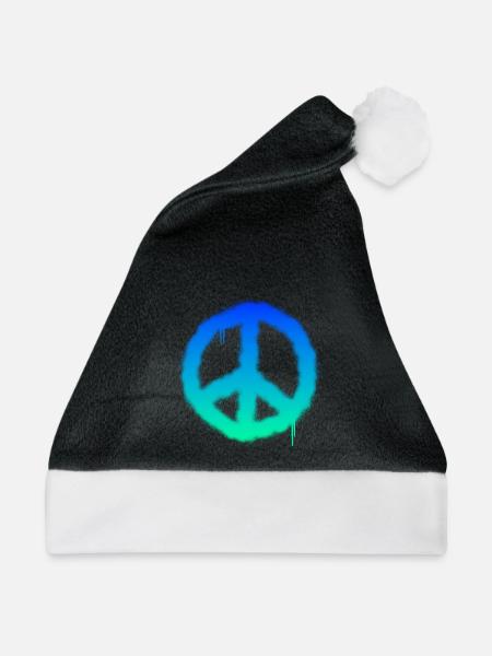 Das Graffiti Friedenszeichen - Weihnachtsmütze - Schwarz/Weiß