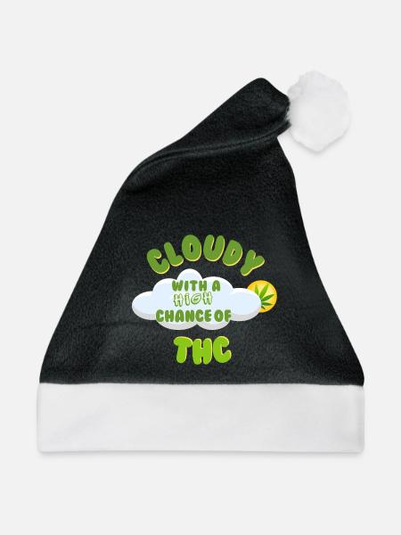 Wolkiges THC-Feier-Design - Weihnachtsmütze - Schwarz/Weiß