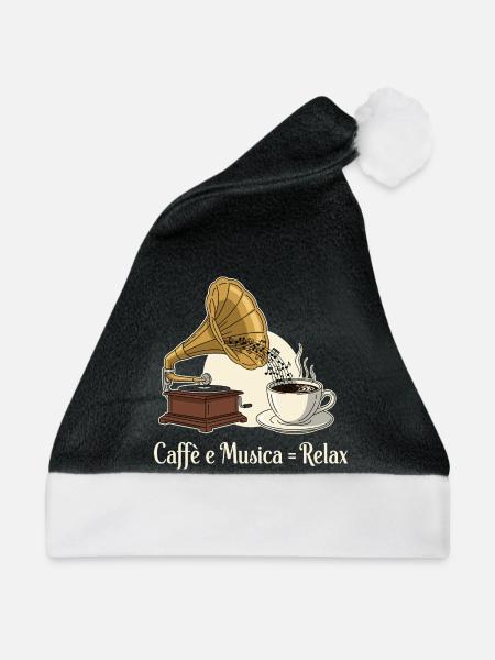 Caffè e Musica = Relax - Weihnachtsmütze - Schwarz/Weiß