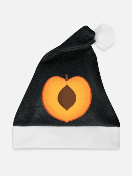 Lebendiger Pfirsich mit Samendetail - Weihnachtsmütze - Schwarz/Weiß